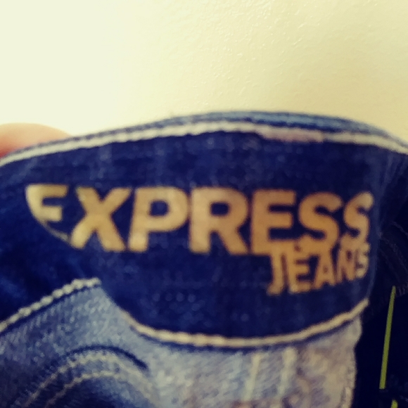 Express Zelda skinny jeans dark wash distressing L - Picture 4 of 6